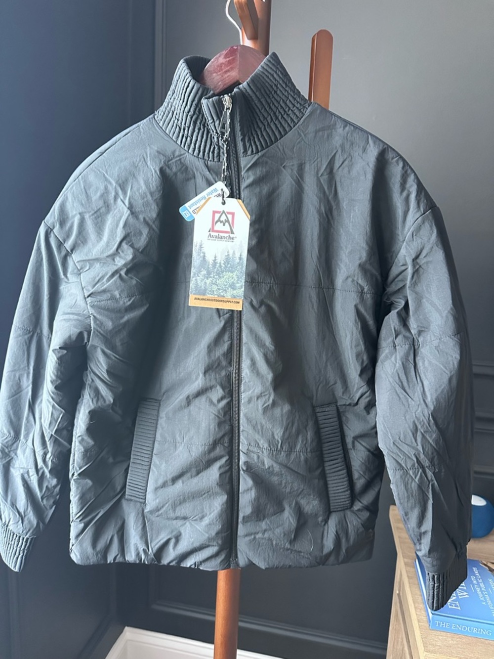 AVALANCHE Black Quilted Zip-Up Bomber Wind Resistant Jacket -XS